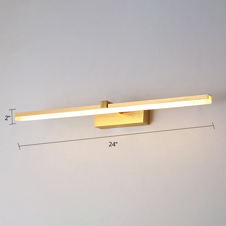 Gouden Stift-vormige Badverlichting Eenvoudigheid Metaal LED Wastafelverlichting voor Badkamer