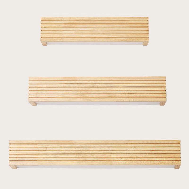 Gelaagd houten rechthoekige wandlamp minimalistisch beige LED wandlamp boven bed