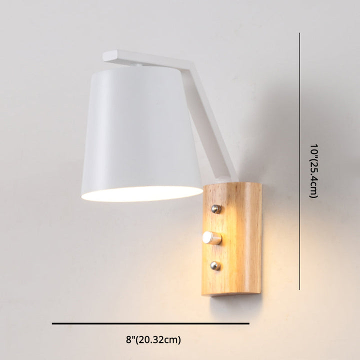 Witte glas wandlampen hout naar beneden verlichting voor werkkamer slaapkamer