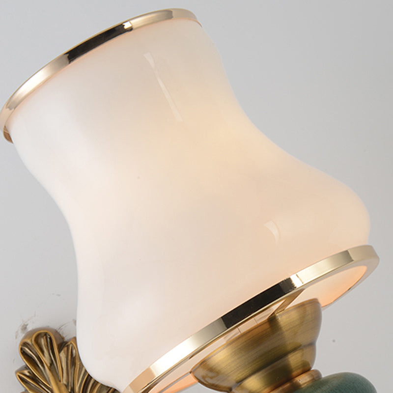 Vase Witte Glas Wandlamp Noordse Woonkamer 1/2 Koppen Messing Wandlamp