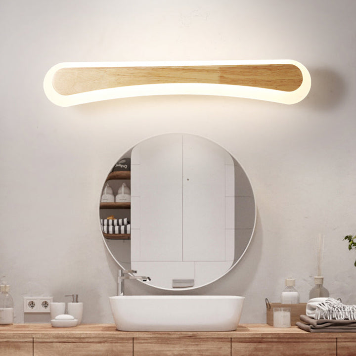 Moderne badkamer wastafellicht hout LED wastafelverlichting in acrylscherm
