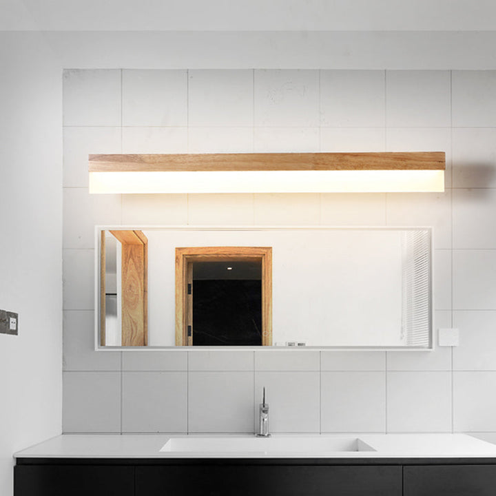 Moderne badkamer wastafellicht hout LED wastafelverlichting in acrylscherm
