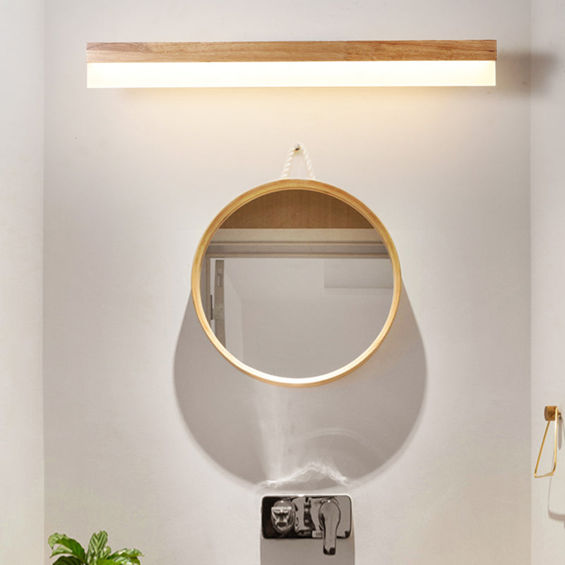 Moderne badkamer wastafellicht hout LED wastafelverlichting in acrylscherm