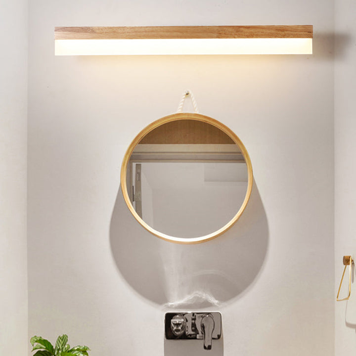 Moderne badkamer wastafellicht hout LED wastafelverlichting in acrylscherm