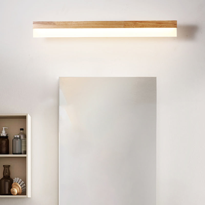Moderne badkamer wastafellicht hout LED wastafelverlichting in acrylscherm