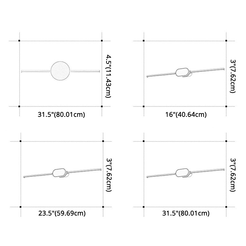 Lineare Vanity Wandlampen Moderne Minimalistische Stijl Metaal Enkel Vanity Licht