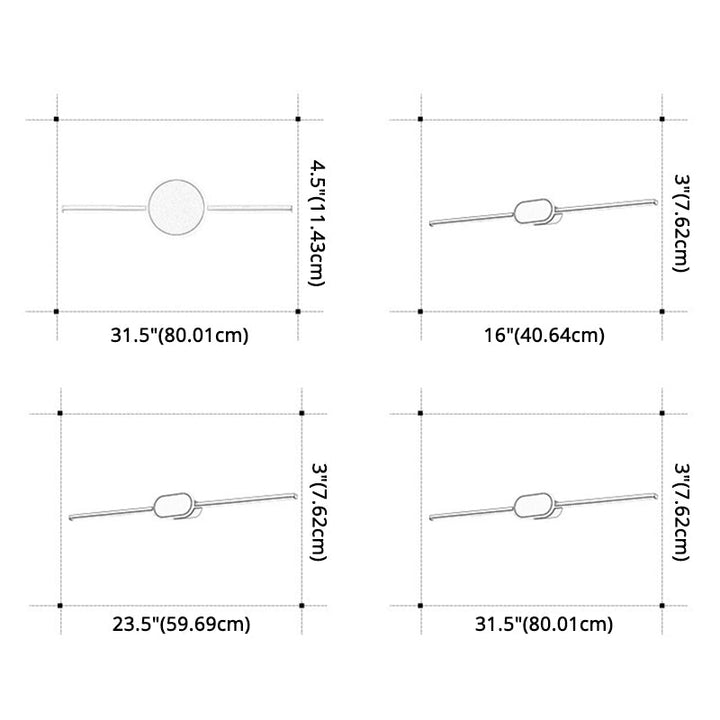 Lineare Vanity Wandlampen Moderne Minimalistische Stijl Metaal Enkel Vanity Licht