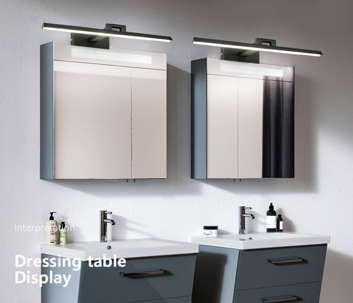 Lineaire LED-Spiegellampen Moderne minimalistische stijl Metaal Enkele Spiegellamp