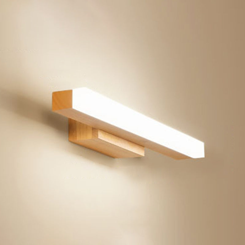 Rechthoekige Wandlamp Vanity Scandinavische Minimalistische Stijl Hout Enkele Vanity Lamp