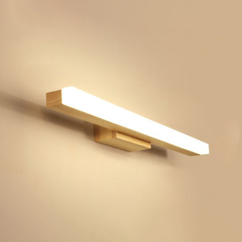 Rechthoekige Wandlamp Vanity Scandinavische Minimalistische Stijl Hout Enkele Vanity Lamp
