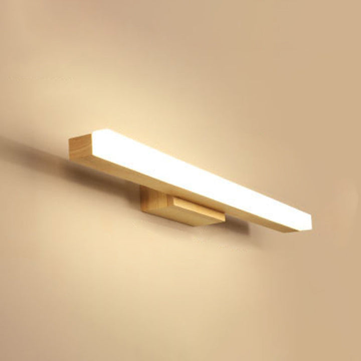 Rechthoekige Wandlamp Vanity Scandinavische Minimalistische Stijl Hout Enkele Vanity Lamp