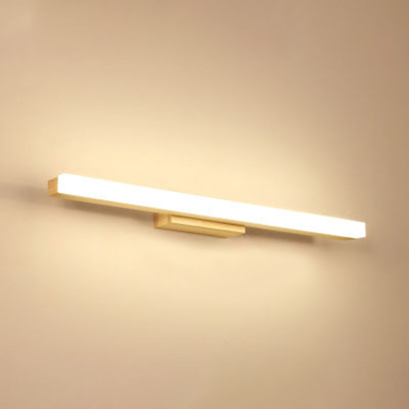 Rechthoekige Wandlamp Vanity Scandinavische Minimalistische Stijl Hout Enkele Vanity Lamp