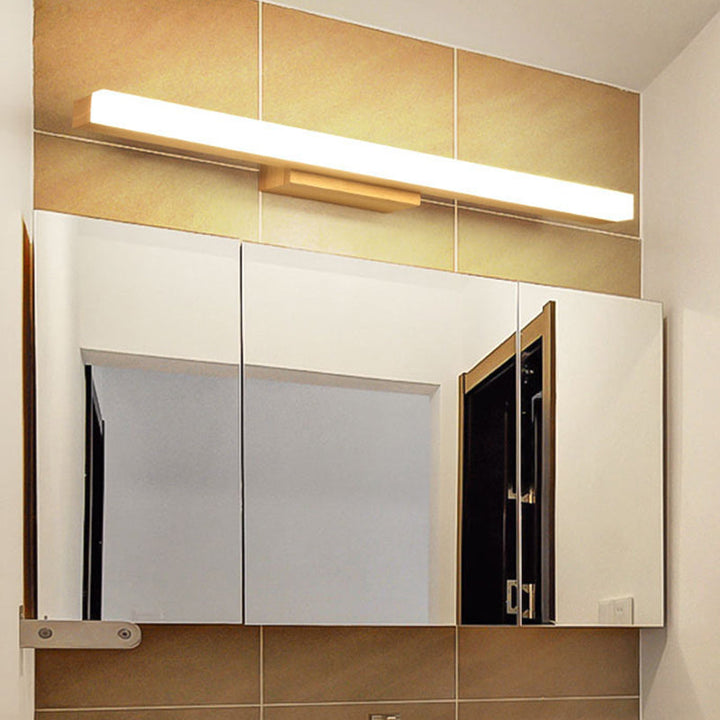 Rechthoekige Wandlamp Vanity Scandinavische Minimalistische Stijl Hout Enkele Vanity Lamp