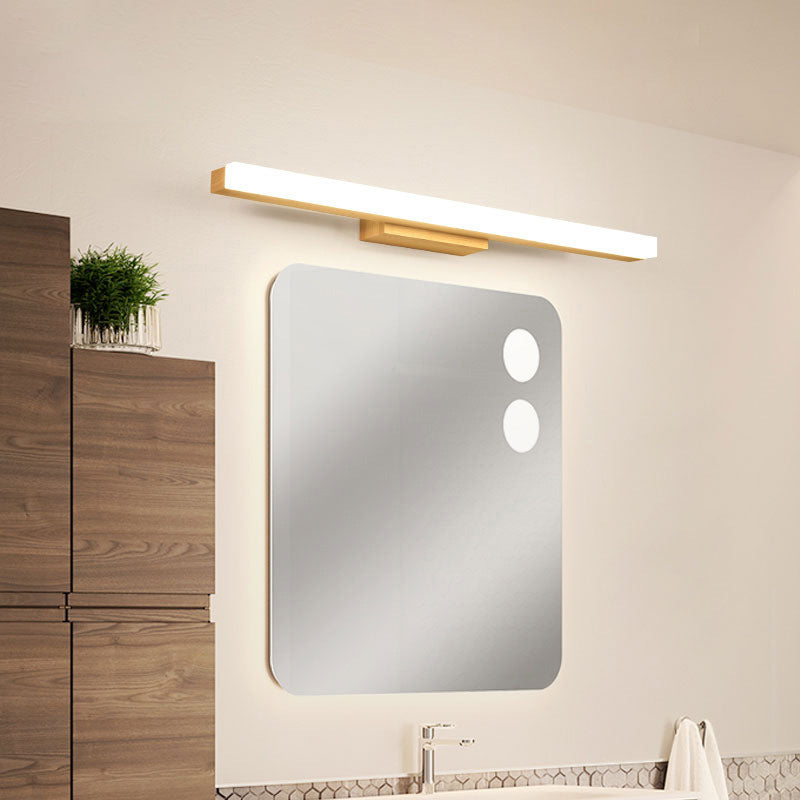 Rechthoekige Wandlamp Vanity Scandinavische Minimalistische Stijl Hout Enkele Vanity Lamp