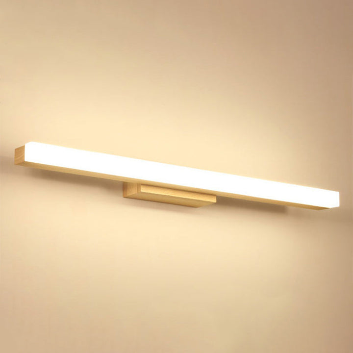 Rechthoekige Wandlamp Vanity Scandinavische Minimalistische Stijl Hout Enkele Vanity Lamp