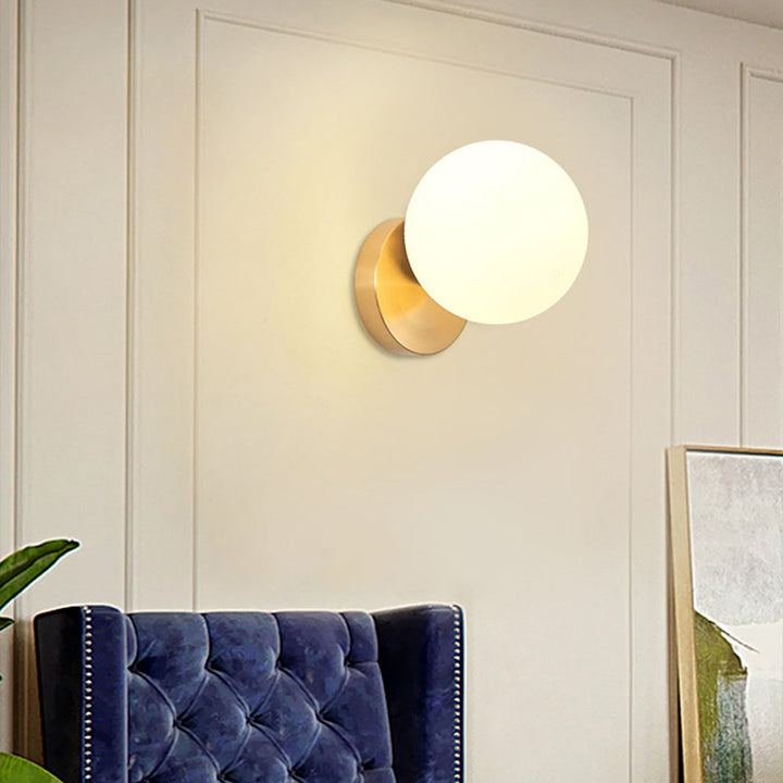 Moderne eenvoud Wandlamp 1 licht Metaal Wandlamp met glas scherm