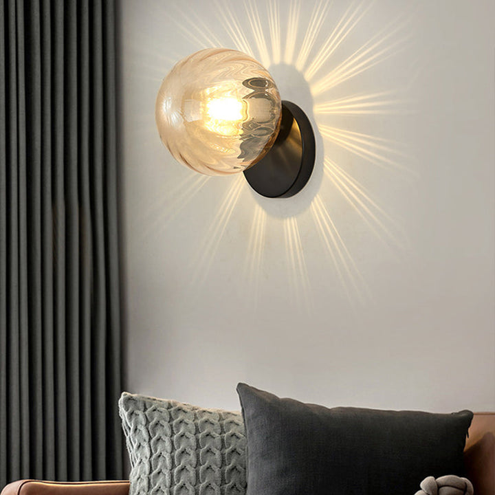 Moderne eenvoud Wandlamp 1 licht Metaal Wandlamp met glas scherm