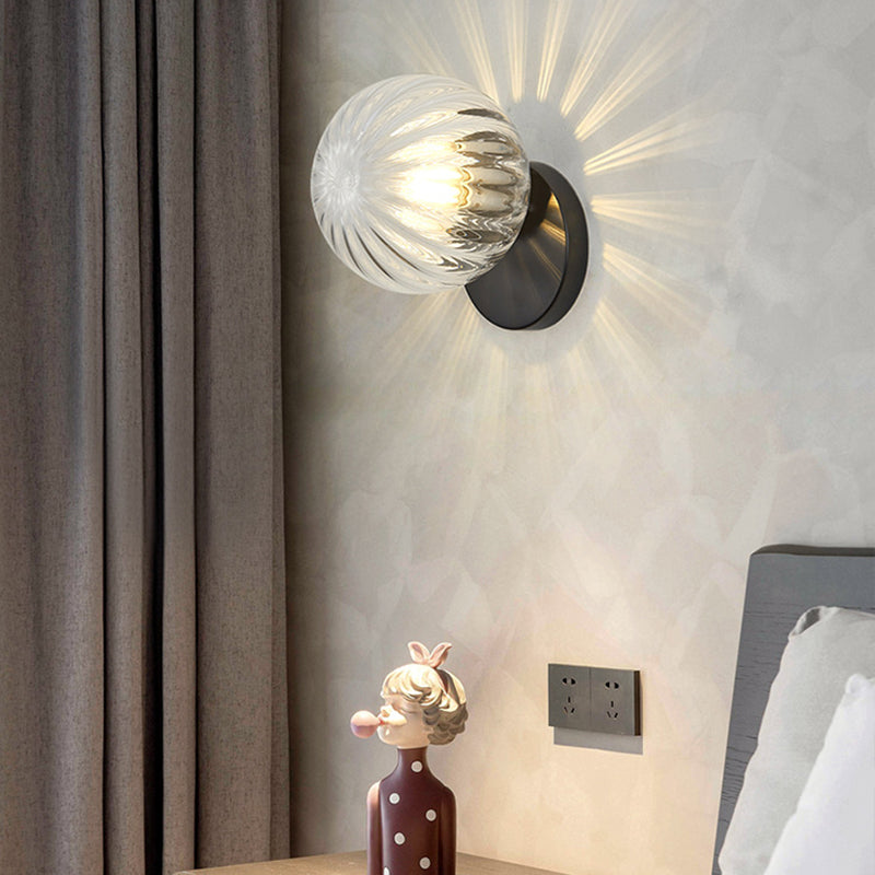 Moderne eenvoud Wandlamp 1 licht Metaal Wandlamp met glas scherm