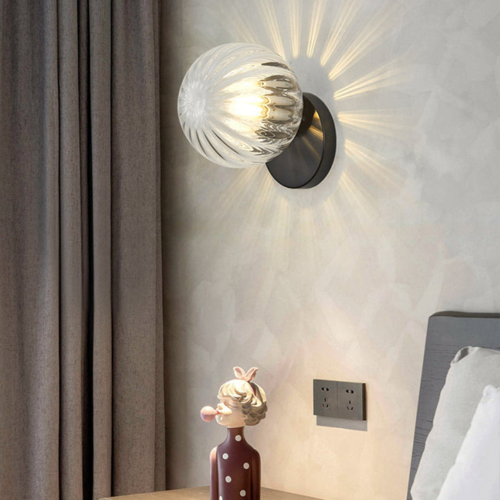 Moderne eenvoud Wandlamp 1 licht Metaal Wandlamp met glas scherm