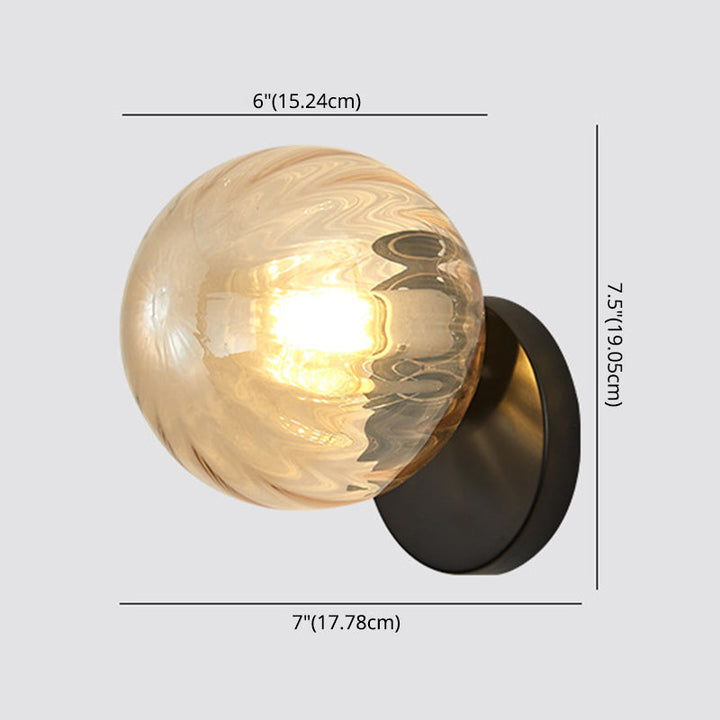 Moderne eenvoud Wandlamp 1 licht Metaal Wandlamp met glas scherm