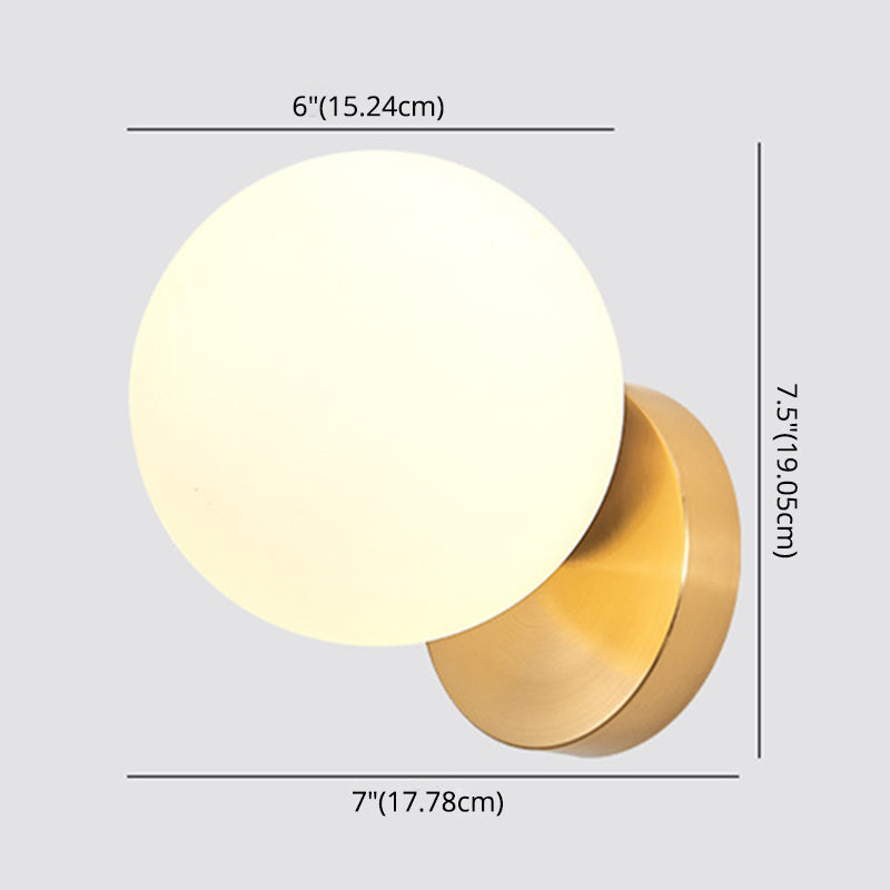 Moderne eenvoud Wandlamp 1 licht Metaal Wandlamp met glas scherm