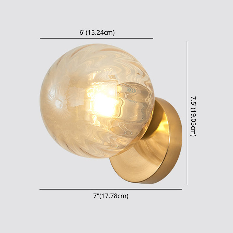 Moderne eenvoud Wandlamp 1 licht Metaal Wandlamp met glas scherm