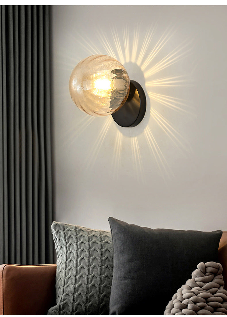 Moderne eenvoud Wandlamp 1 licht Metaal Wandlamp met glas scherm