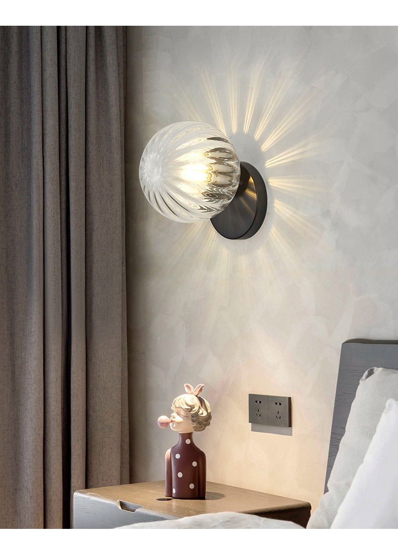 Moderne eenvoud Wandlamp 1 licht Metaal Wandlamp met glas scherm