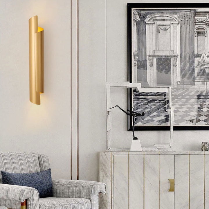 Zwart/Wit/Goud Opgerolde Wandlamp Modernistisch IJzer 2-Lichts Wandlamp Ingebouwde Verlichting, 16"/21.5"/29.5" Breedte