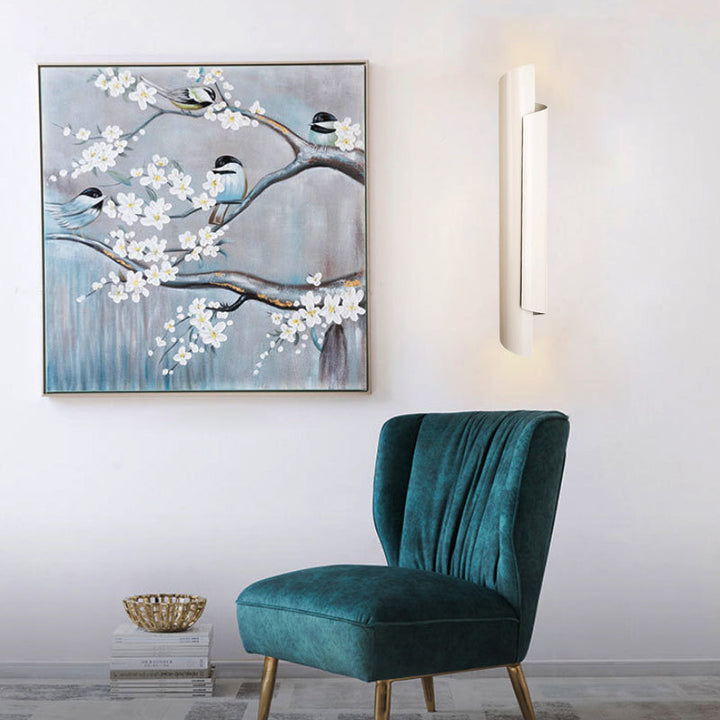 Zwart/Wit/Goud Opgerolde Wandlamp Modernistisch IJzer 2-Lichts Wandlamp Ingebouwde Verlichting, 16"/21.5"/29.5" Breedte