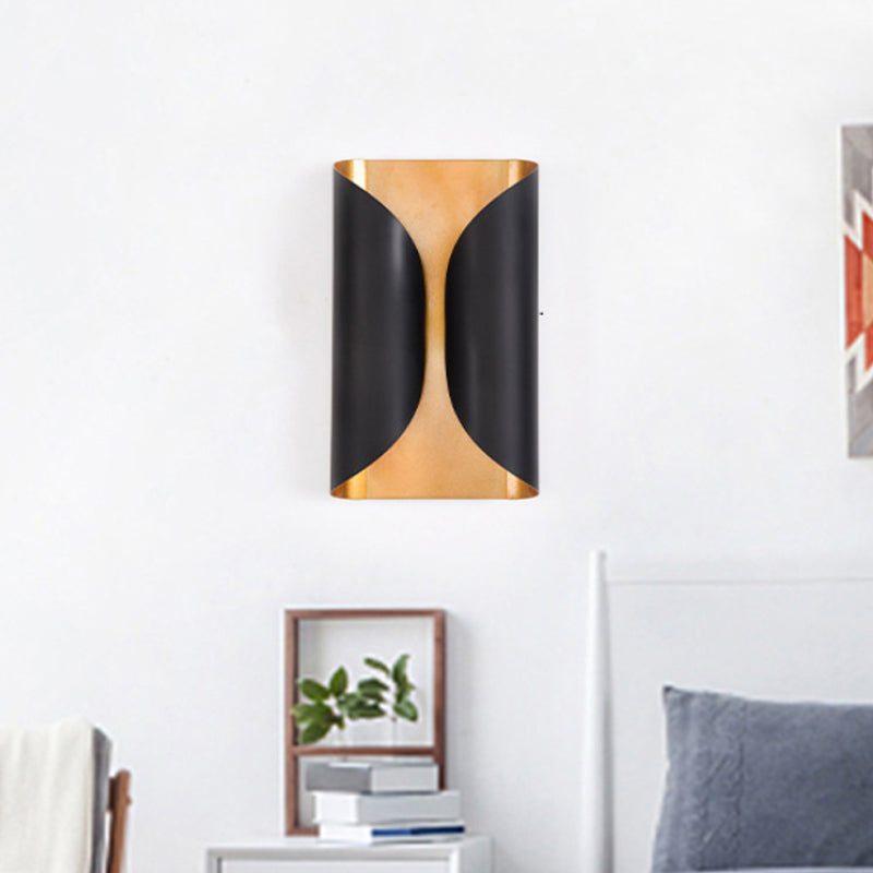 Kolonialstijl Rollfläche Wand-sconce 2 Licht Metalen Wandmontage Lamp in zwart