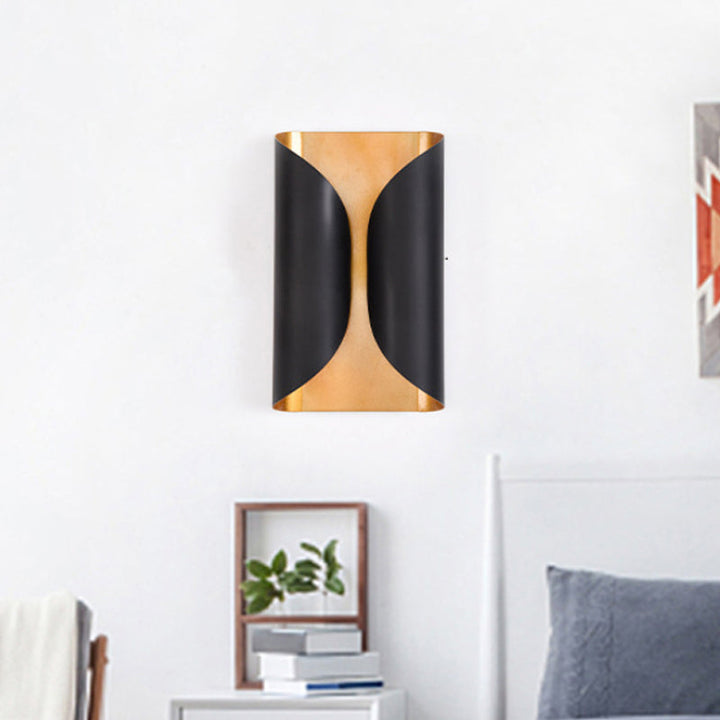 Kolonialstijl Rollfläche Wand-sconce 2 Licht Metalen Wandmontage Lamp in zwart