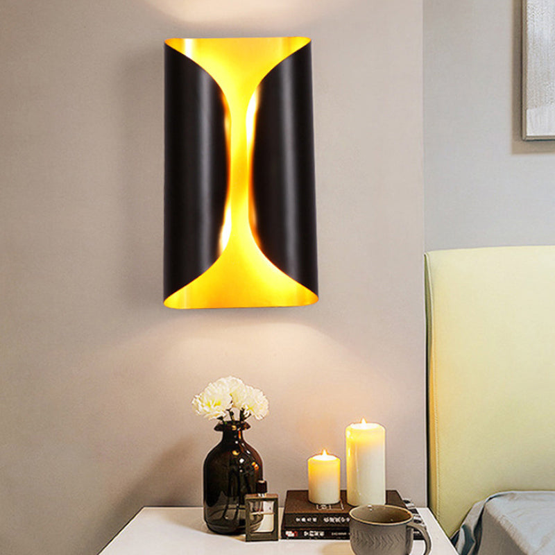 Kolonialstijl Rollfläche Wand-sconce 2 Licht Metalen Wandmontage Lamp in zwart