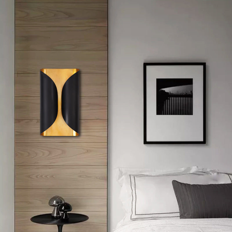 Kolonialstijl Rollfläche Wand-sconce 2 Licht Metalen Wandmontage Lamp in zwart