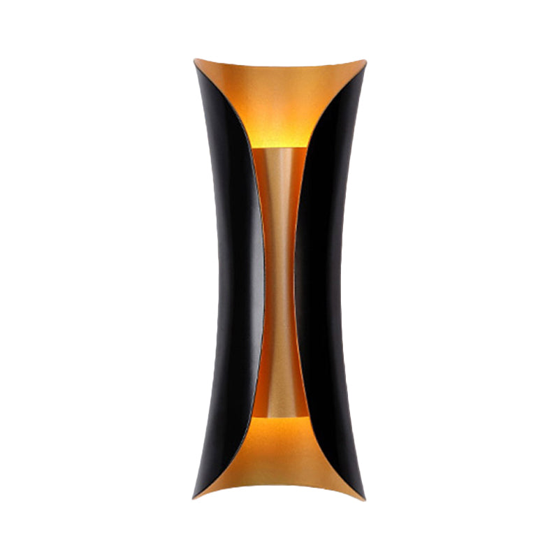 Moderne Curl Wandlamp 13"/21"/30" Hoogte 2 Lichten Metallic Binnenverlichting in Zwart