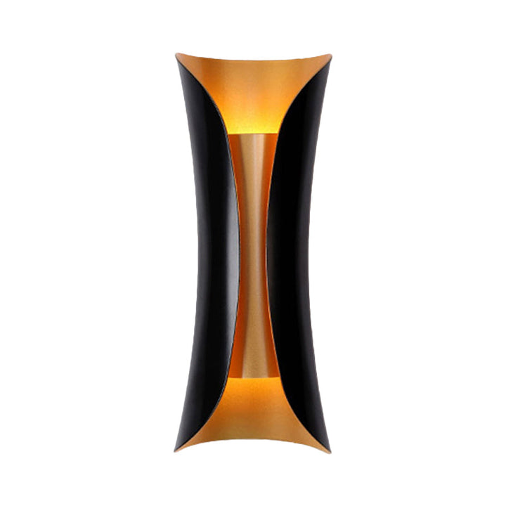 Moderne Curl Wandlamp 13"/21"/30" Hoogte 2 Lichten Metallic Binnenverlichting in Zwart