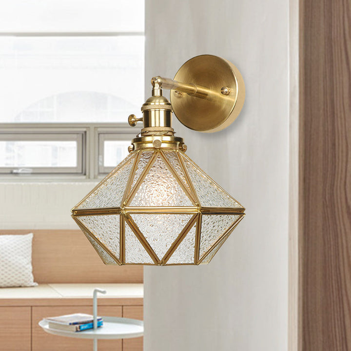 Geometrische/Globe/Pentagram Wandlamp Hedendaags Prismatisch Glas 1 Lamp Messing Wandgemonteerde Verlichtingsarmatuur
