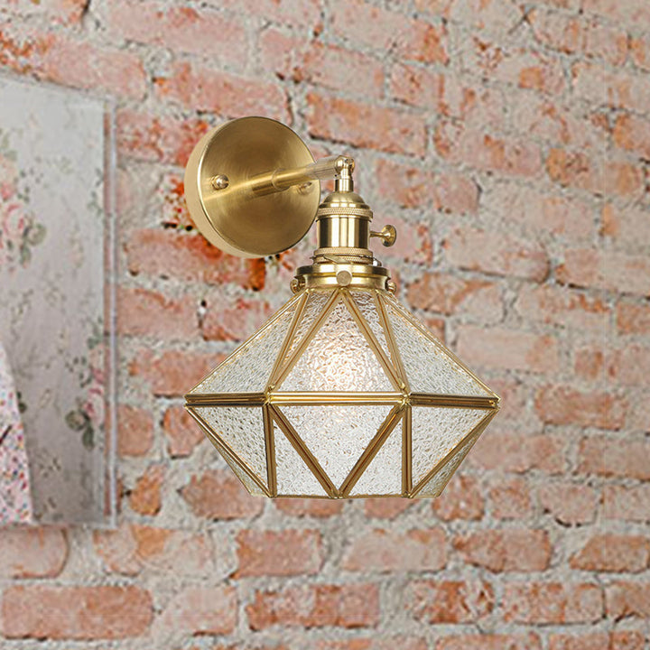 Geometrische/Globe/Pentagram Wandlamp Hedendaags Prismatisch Glas 1 Lamp Messing Wandgemonteerde Verlichtingsarmatuur