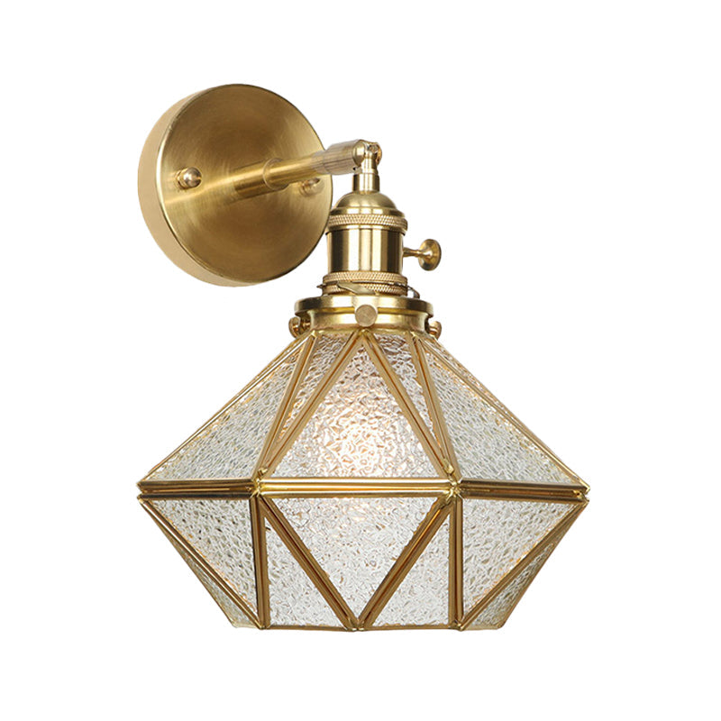 Geometrische/Globe/Pentagram Wandlamp Hedendaags Prismatisch Glas 1 Lamp Messing Wandgemonteerde Verlichtingsarmatuur
