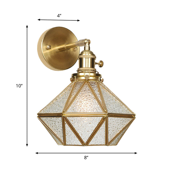 Geometrische/Globe/Pentagram Wandlamp Hedendaags Prismatisch Glas 1 Lamp Messing Wandgemonteerde Verlichtingsarmatuur