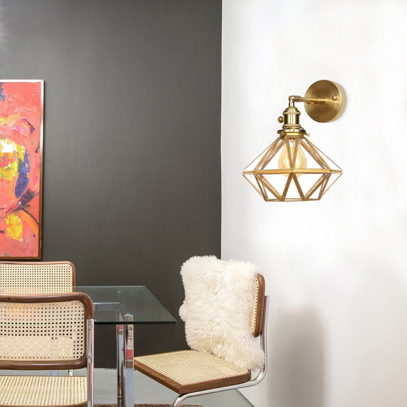 Geometrische/Globe/Pentagram Wandlamp Hedendaags Prismatisch Glas 1 Lamp Messing Wandgemonteerde Verlichtingsarmatuur