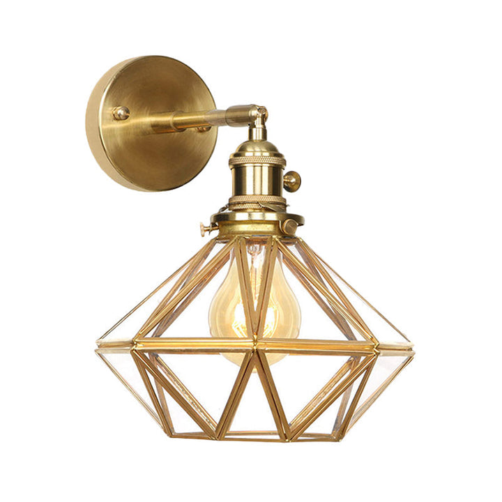 Geometrische/Globe/Pentagram Wandlamp Hedendaags Prismatisch Glas 1 Lamp Messing Wandgemonteerde Verlichtingsarmatuur