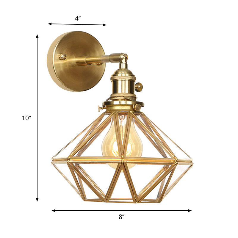 Geometrische/Globe/Pentagram Wandlamp Hedendaags Prismatisch Glas 1 Lamp Messing Wandgemonteerde Verlichtingsarmatuur