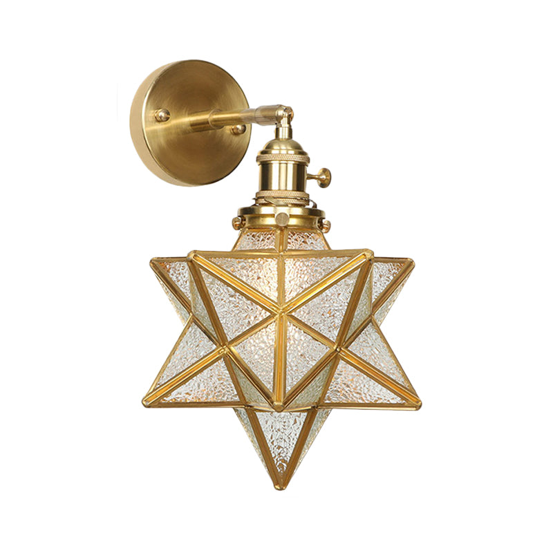 Geometrische/Globe/Pentagram Wandlamp Hedendaags Prismatisch Glas 1 Lamp Messing Wandgemonteerde Verlichtingsarmatuur
