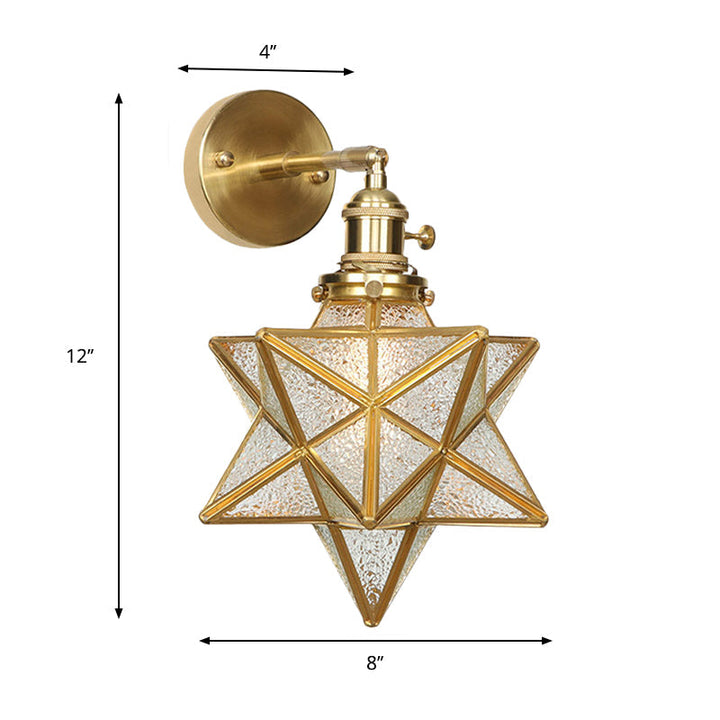 Geometrische/Globe/Pentagram Wandlamp Hedendaags Prismatisch Glas 1 Lamp Messing Wandgemonteerde Verlichtingsarmatuur