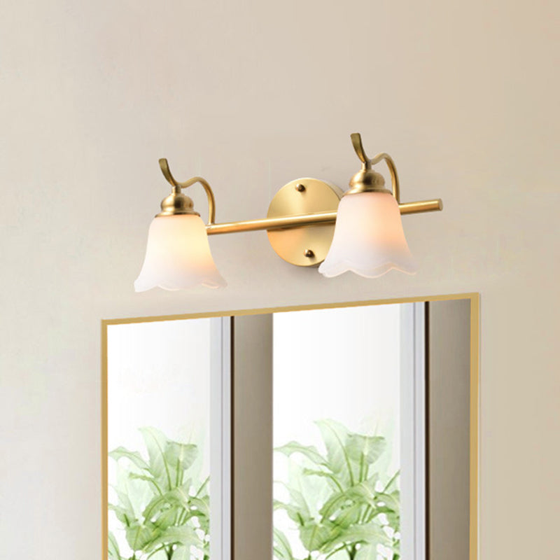 Bloemen Badkamer Wand Wastafel Verlichting Traditionalist Metaal 2/3 Lampen LED Messing Wandverlichting