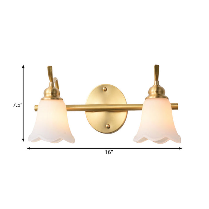 Bloemen Badkamer Wand Wastafel Verlichting Traditionalist Metaal 2/3 Lampen LED Messing Wandverlichting
