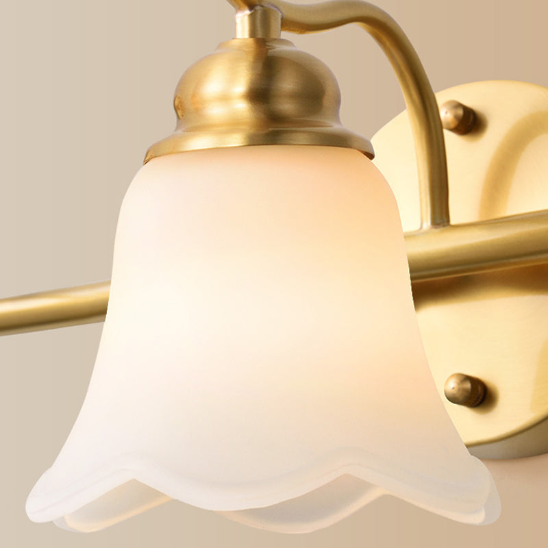 Bloemen Badkamer Wand Wastafel Verlichting Traditionalist Metaal 2/3 Lampen LED Messing Wandverlichting