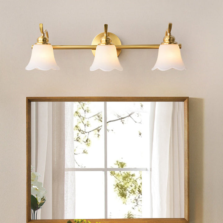 Bloemen Badkamer Wand Wastafel Verlichting Traditionalist Metaal 2/3 Lampen LED Messing Wandverlichting