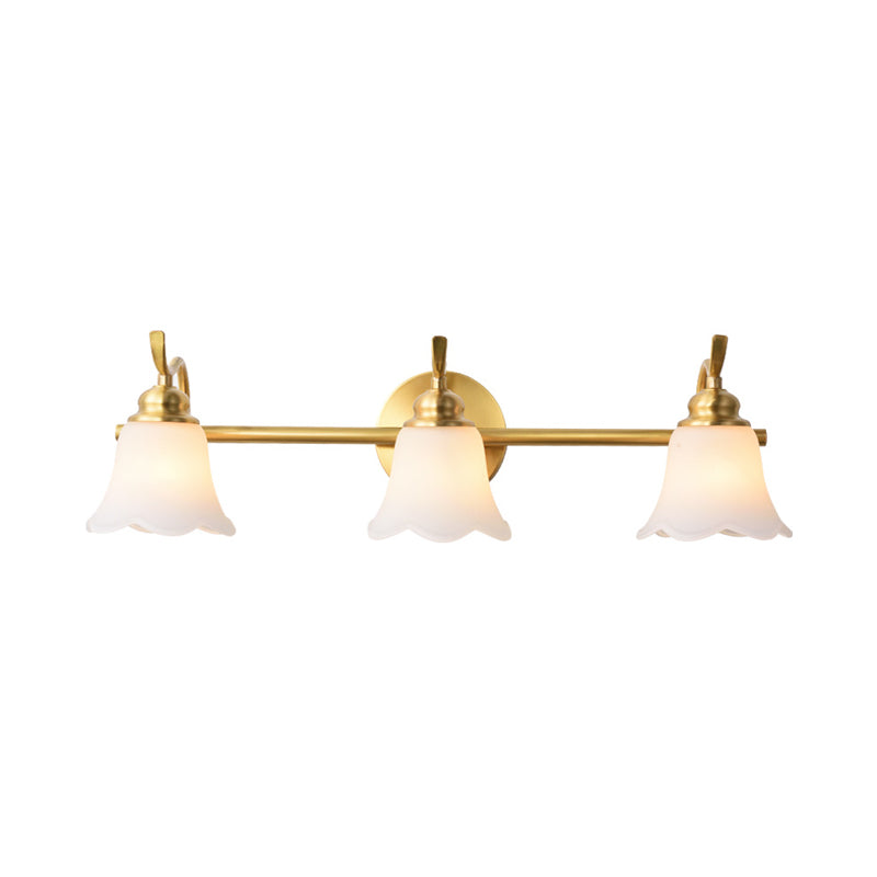 Bloemen Badkamer Wand Wastafel Verlichting Traditionalist Metaal 2/3 Lampen LED Messing Wandverlichting